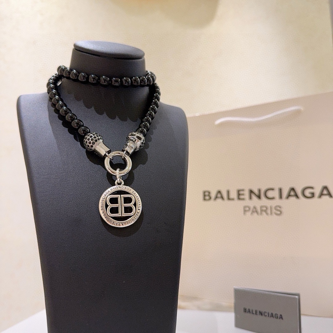 Balenciaga BB skull necklace