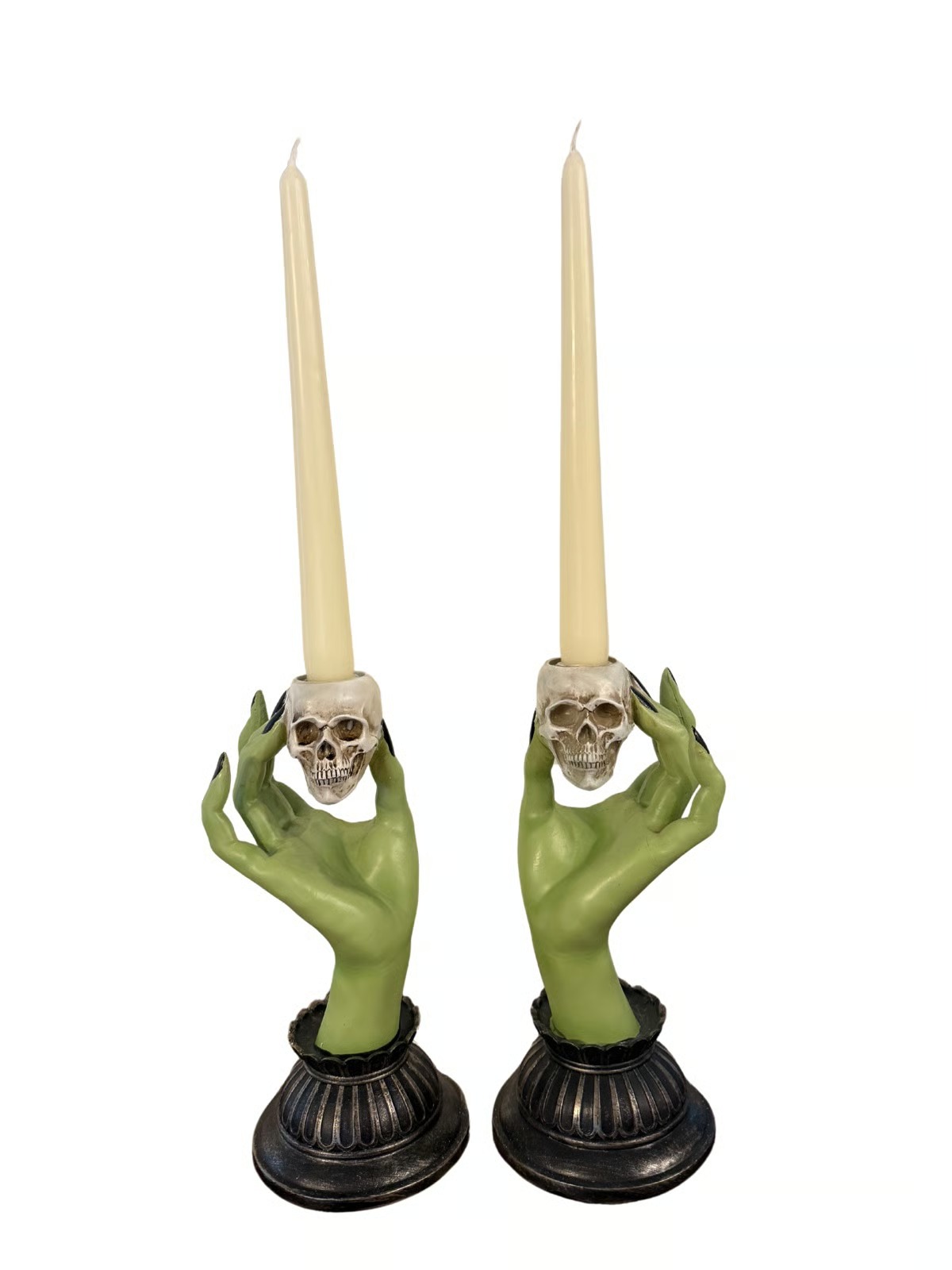 💥ON SALE💥Stewart Green Witch Hands Halloween Candle Holders