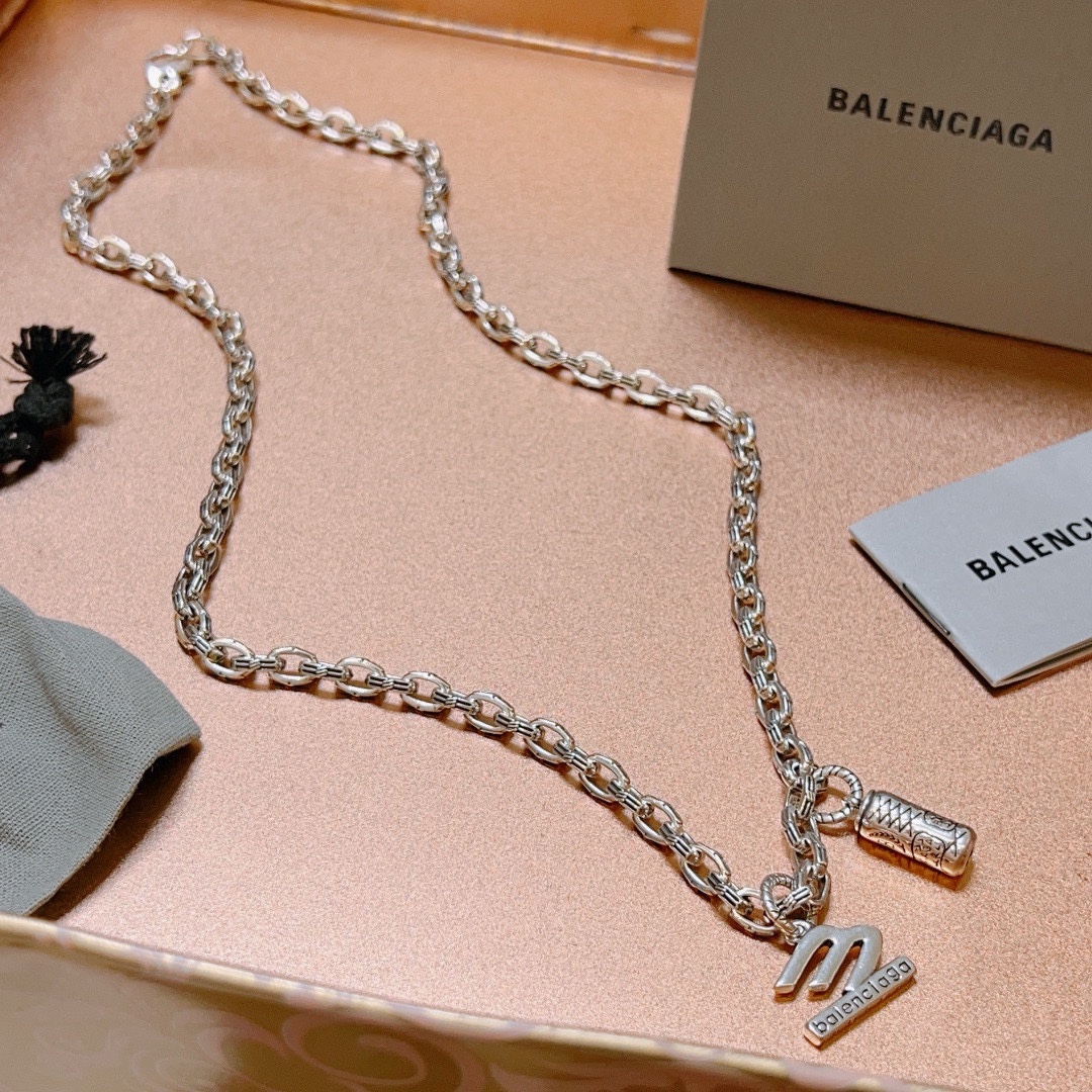 Balenciaga Letter E Chain Vintage Necklace