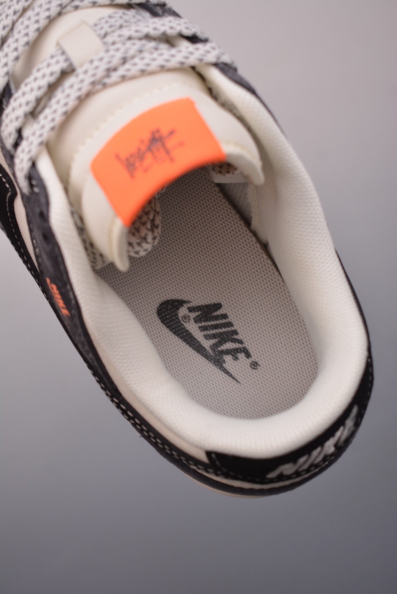 Stussy x Nike By You SB Dunk Low Retro SP Dark Grey Off-White Embroidery MM1089-026