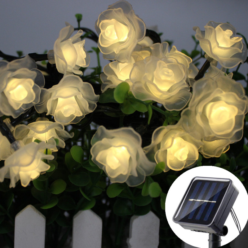 1pc, LED Outdoor Waterproof Color Lamp, Simulation Rose Flower Decorative Color Lamp, Solar Rose Lamp, String Light Spring Decoration