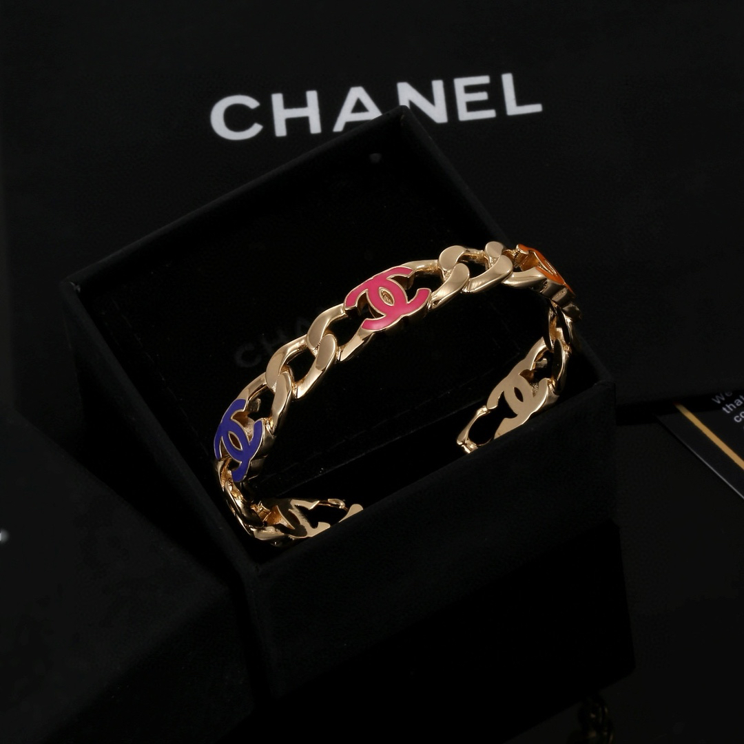 Chanel Oil Drop Colored Letters Bracelet