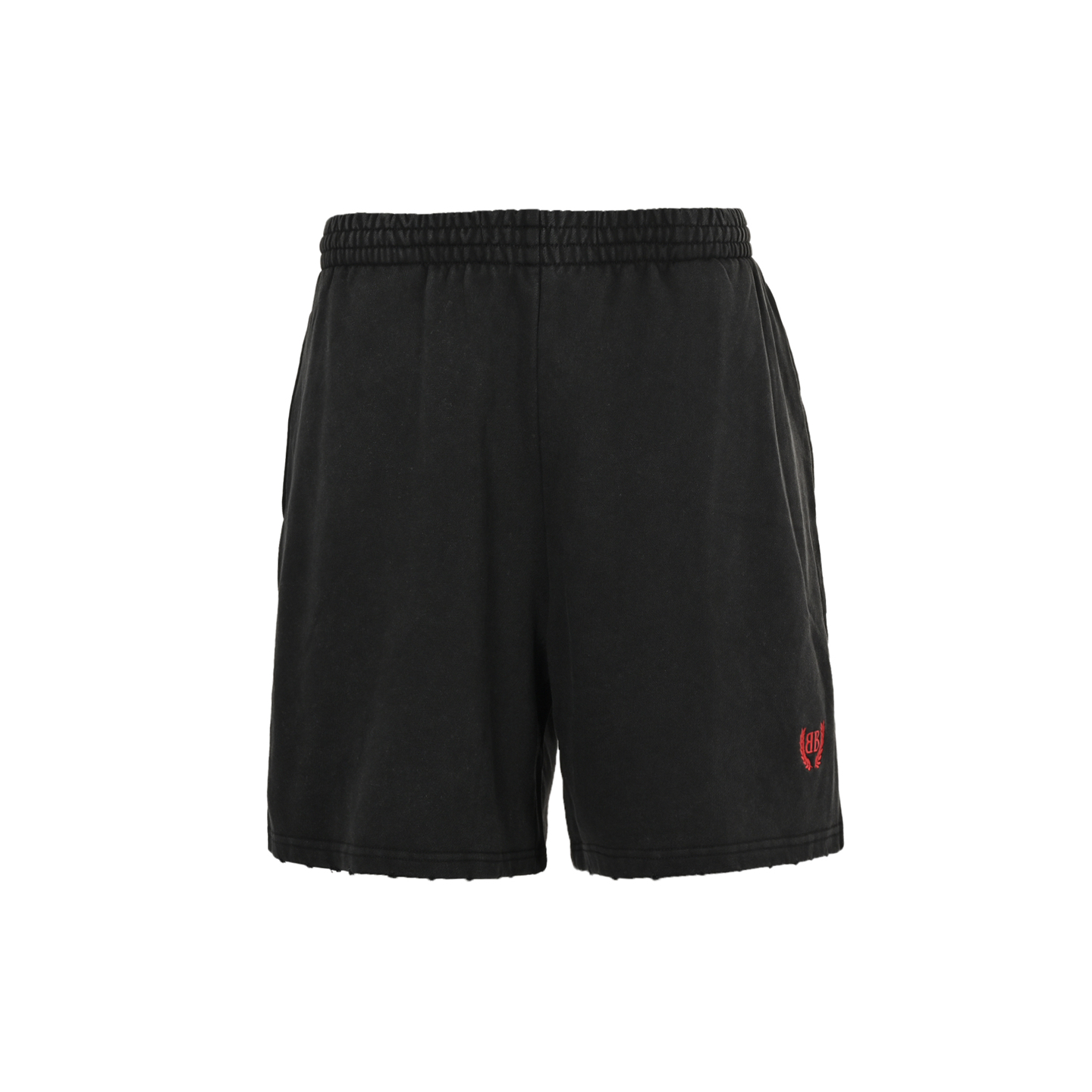 Balenciaga 25ss wheat ear double B red label embroidered washed shorts