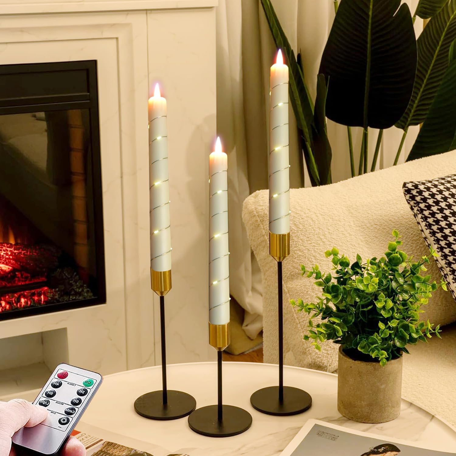 🎄CHRISTMAS ON SALE🔥LED flameless Candle With Embedded Star Light String