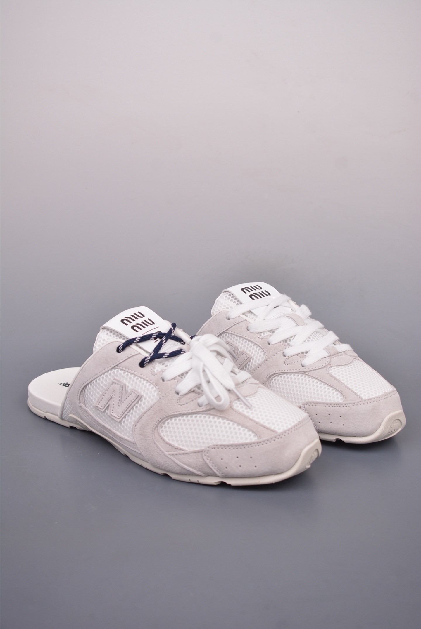 Miu Miu x New Balance 530 SL Faded Suede Mules 