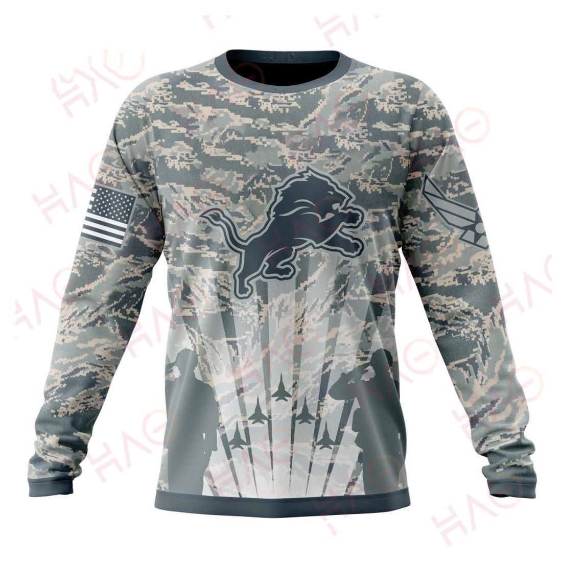 DETROIT LIONS 3D HOODIE US AIR FORCE