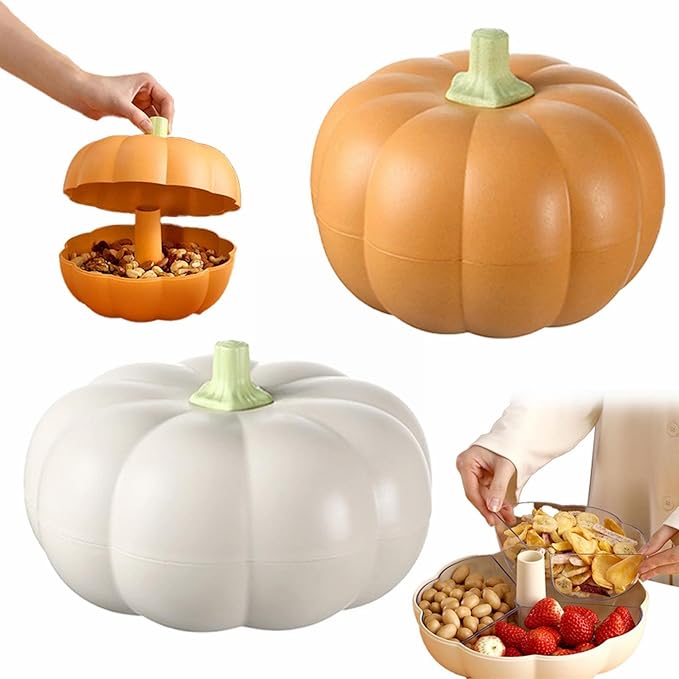🔥On sale🔥10 INCH Large Cute Pumpkin Snack Holder With Compartment🎃