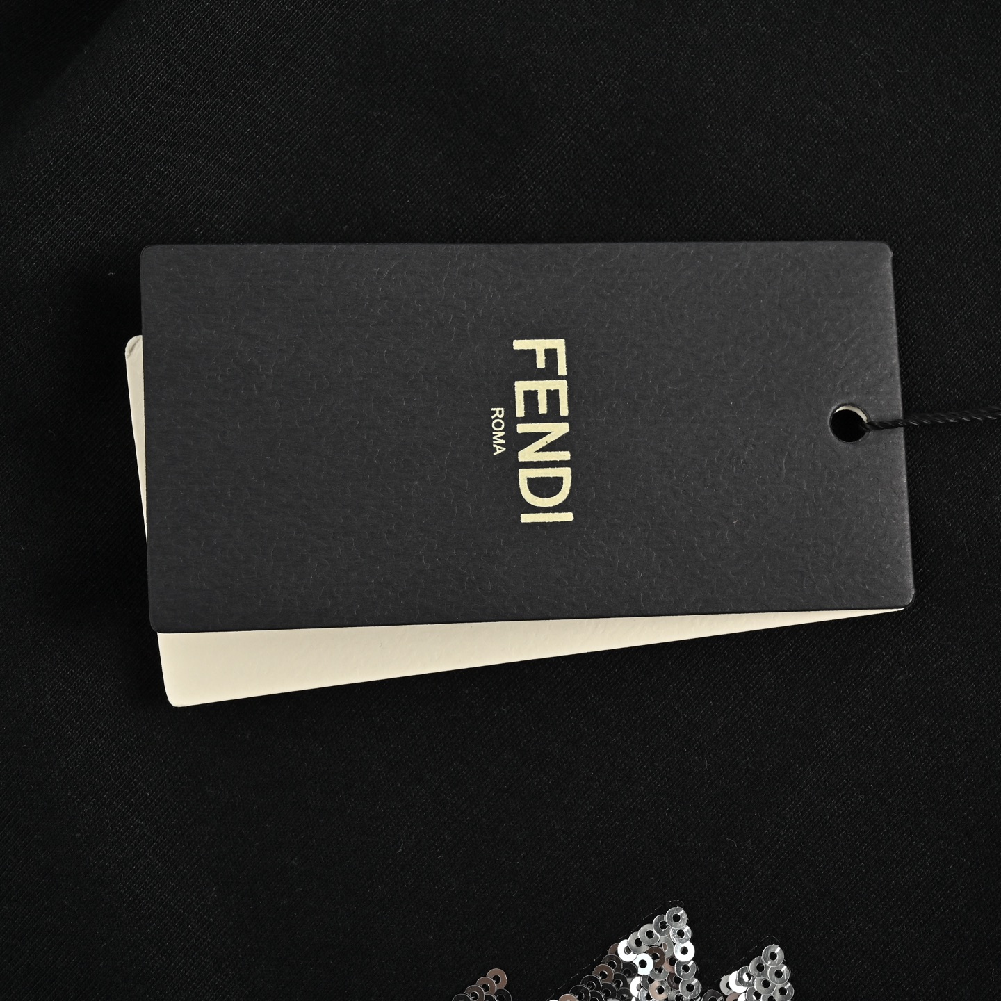 Fendi 3D sequined beads embroidered short sleeves