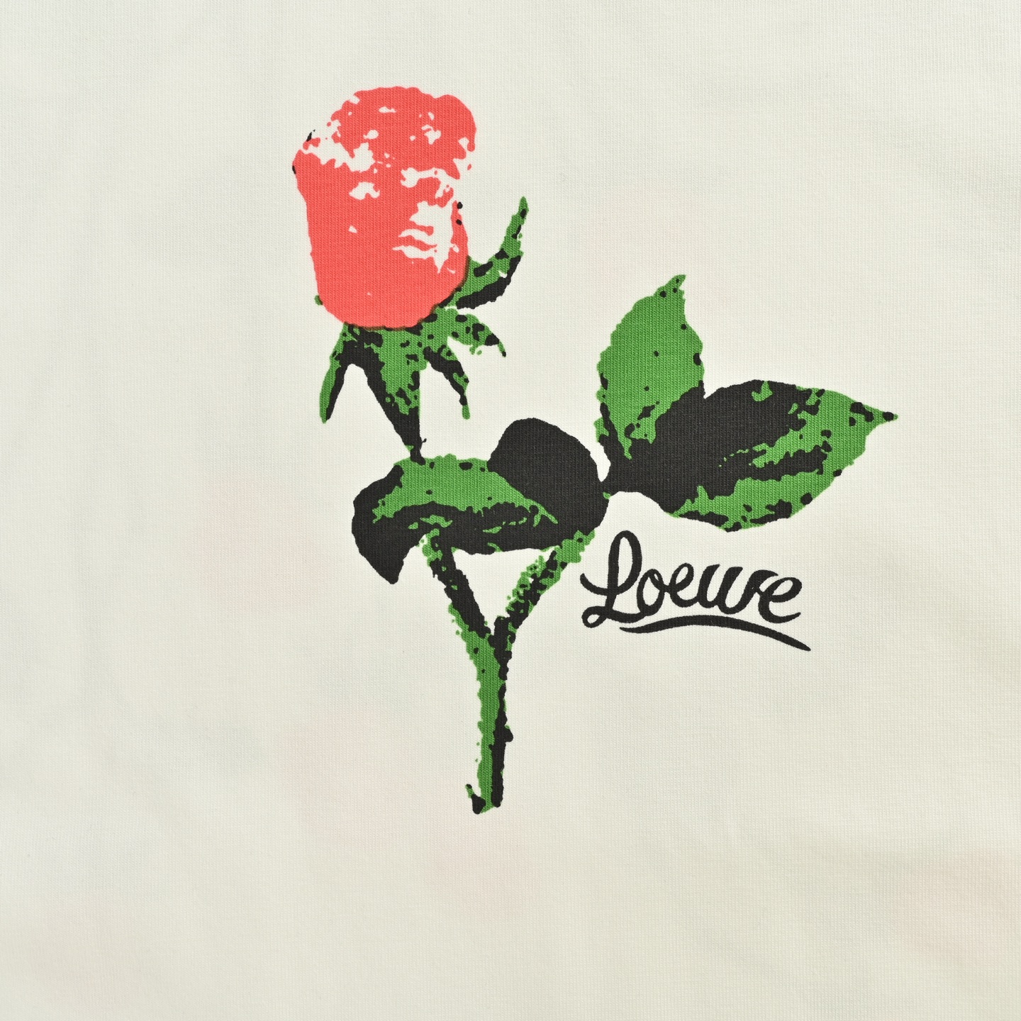Loewe 25ss rose floral print short sleeve