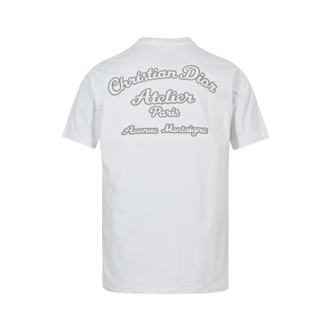 Dior 23ss pocket signature embroidered short sleeve
