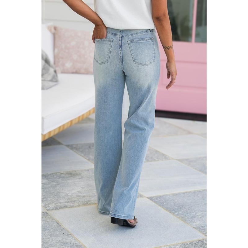 🏆BBL Vintage Wash Plus-Size Jeans -Stretchy, Straight Leg & Butt-Lifting Fit