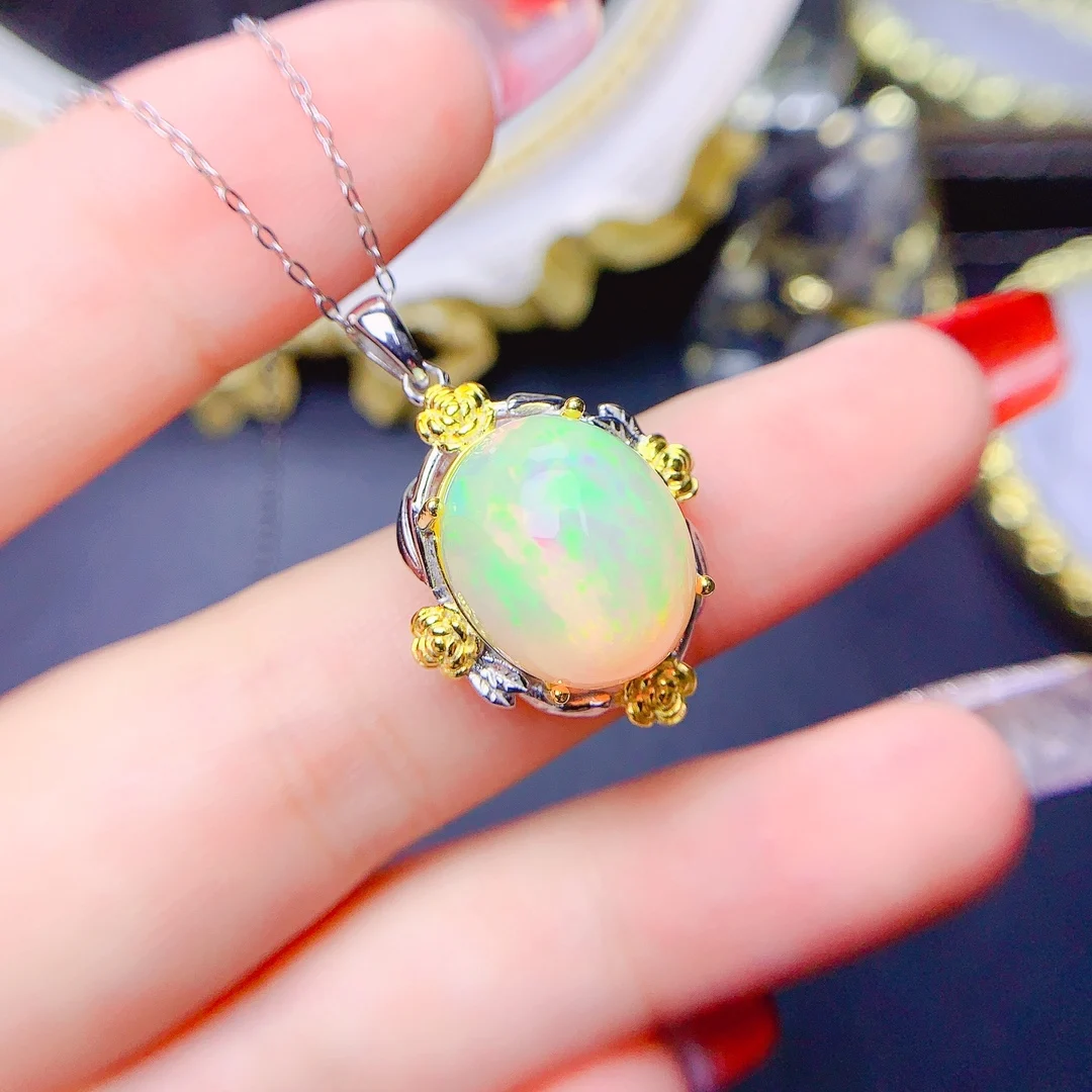 Women Opal Gem Free Delivery Pendant 925 sterling silver Women's Christmas Necklace Gem necklace luxury free shipping