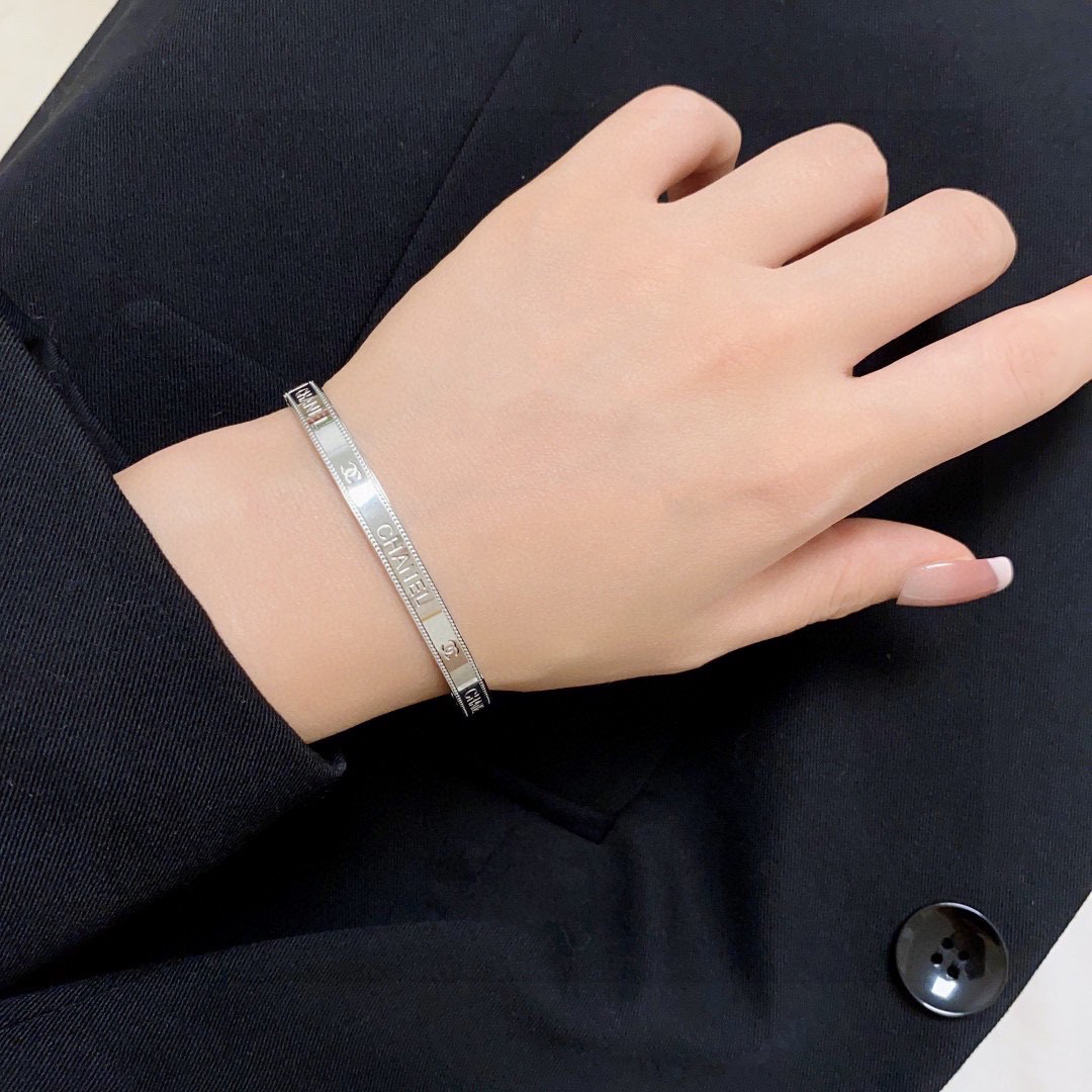 Chanel Engraved Double C Bracelet