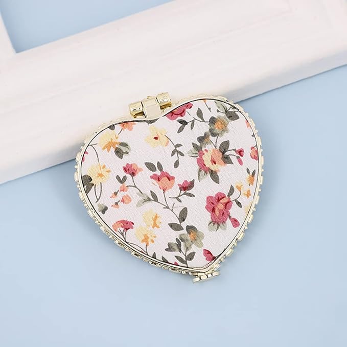 ❤️❤️Vintage Fabric Printed Double-Sided Folding Small Mirror 🔥(Pack of 4)