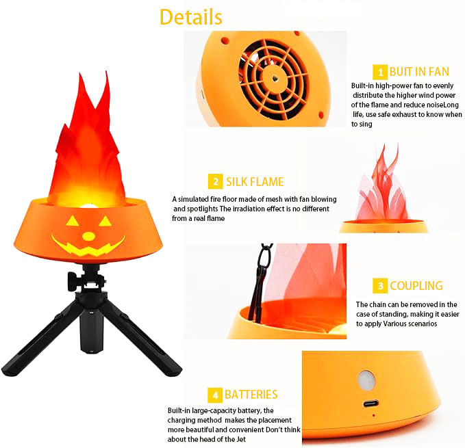 ⚡Flash Sale⚡Hanging and Standing LED Flame Pumpkin Fire Pit Lamp