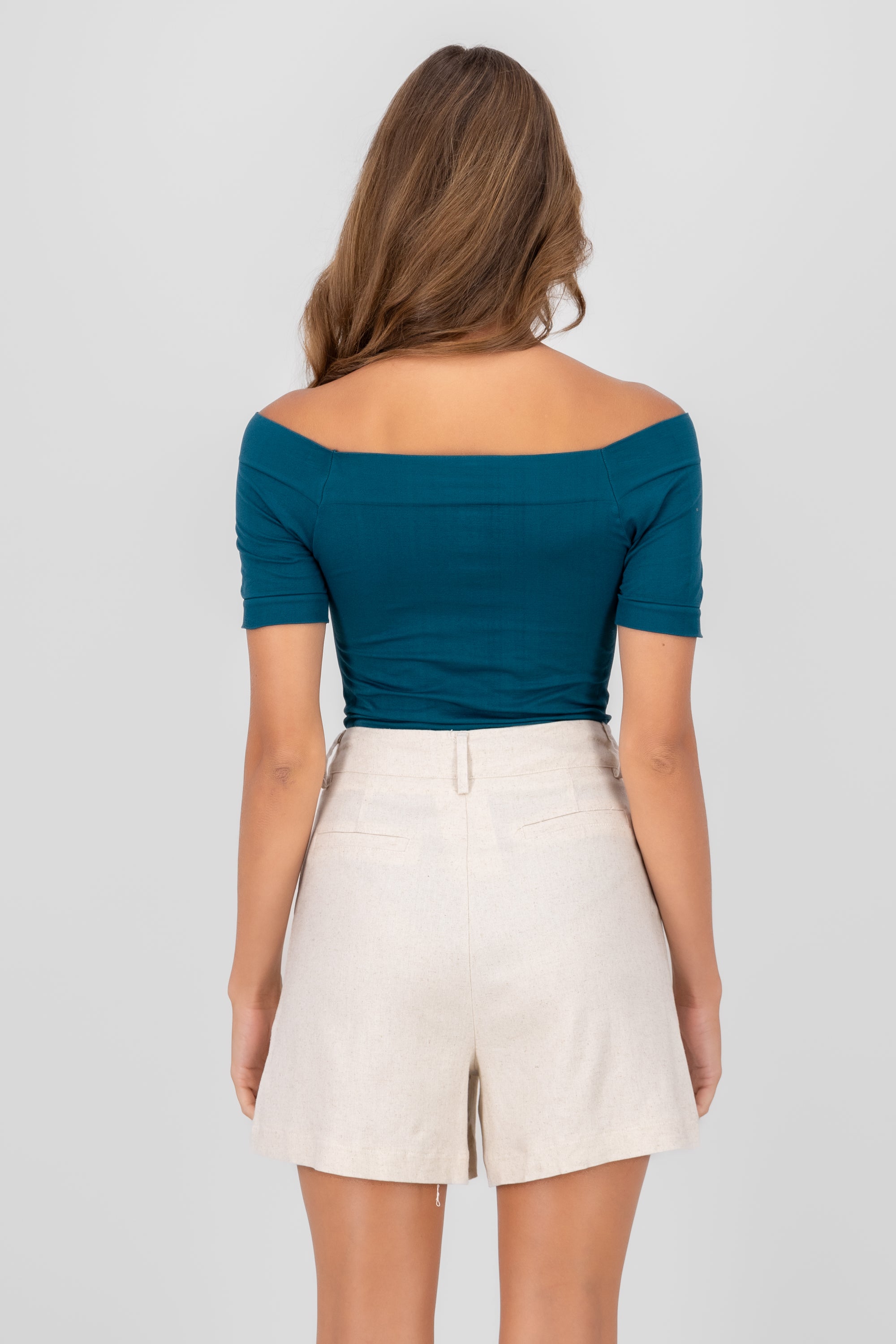 Seamless Bare Shoulder Plain Bodysuit