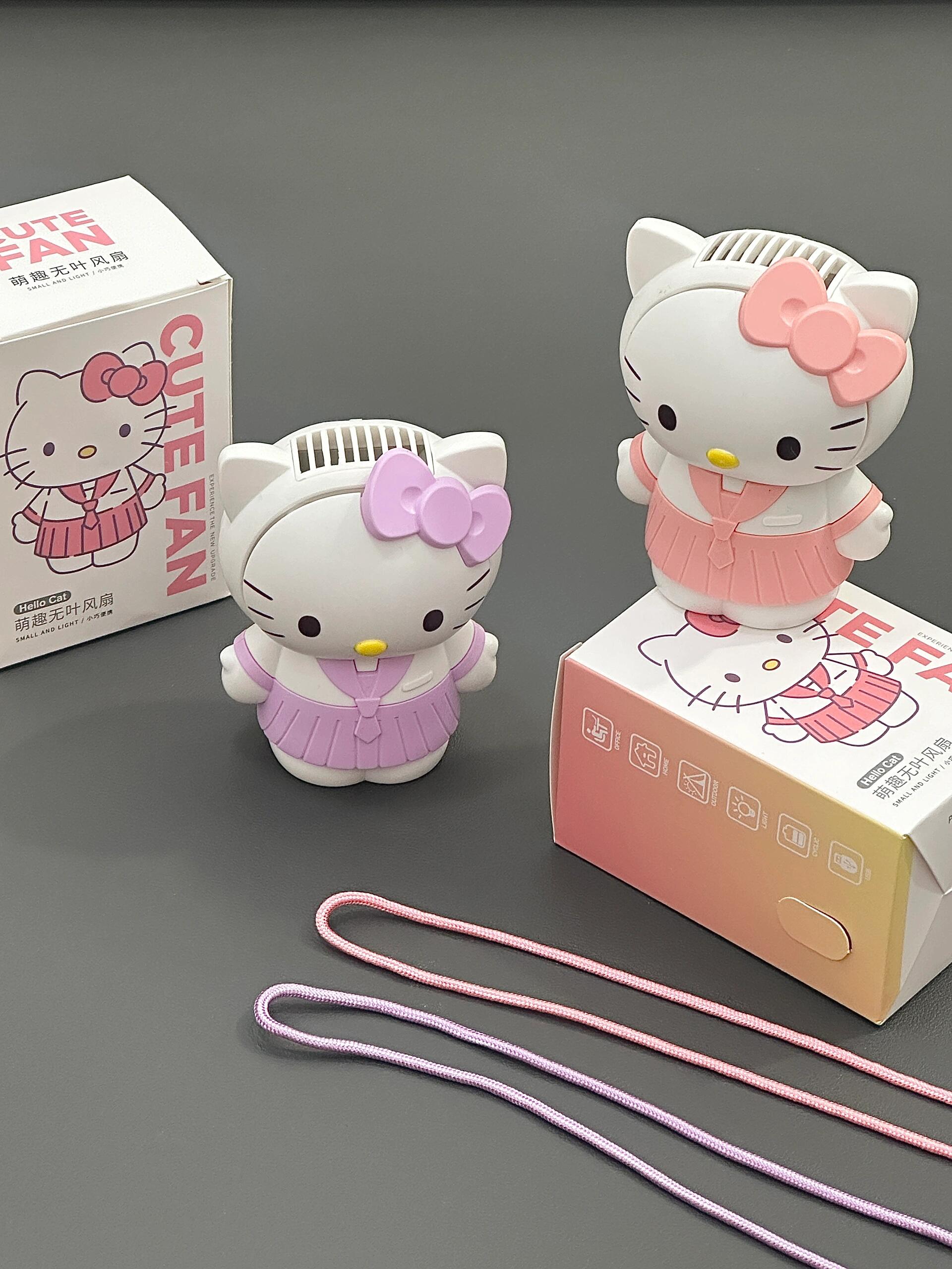 Hellokitty Handheld Mini Portable Fan Rechargeable Personal Desk Fan Small Hand Fan for Outdoor Travel Gifts for Women Girls