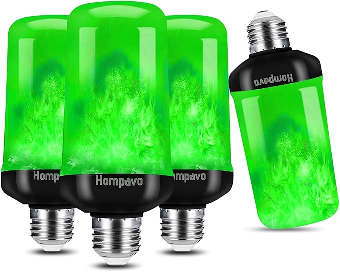 2PCS/SET LED Flame Light Bulbs, 4 Modes Flickering Light Bulbs with Upside Down Effect