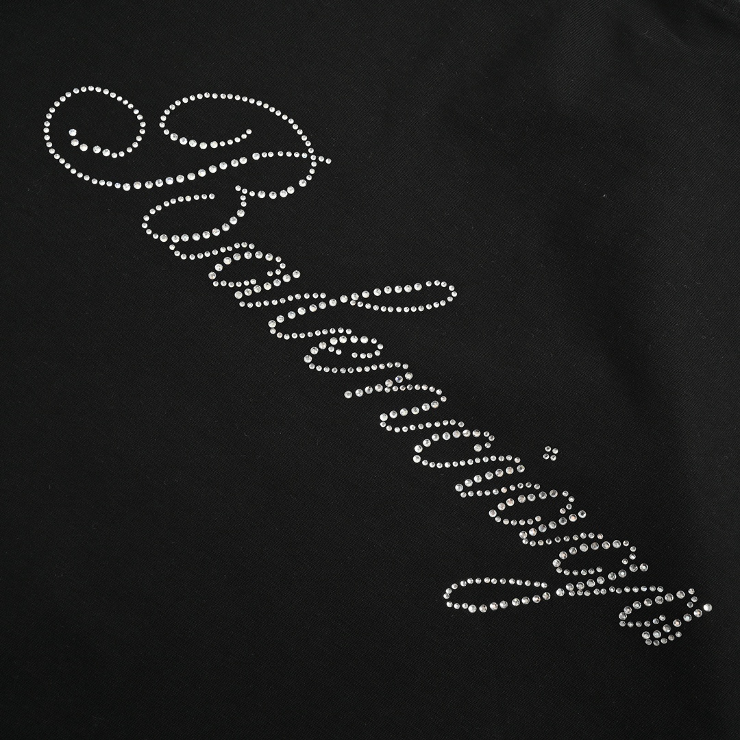 Balenciaga 24ss rhinestone back short sleeves