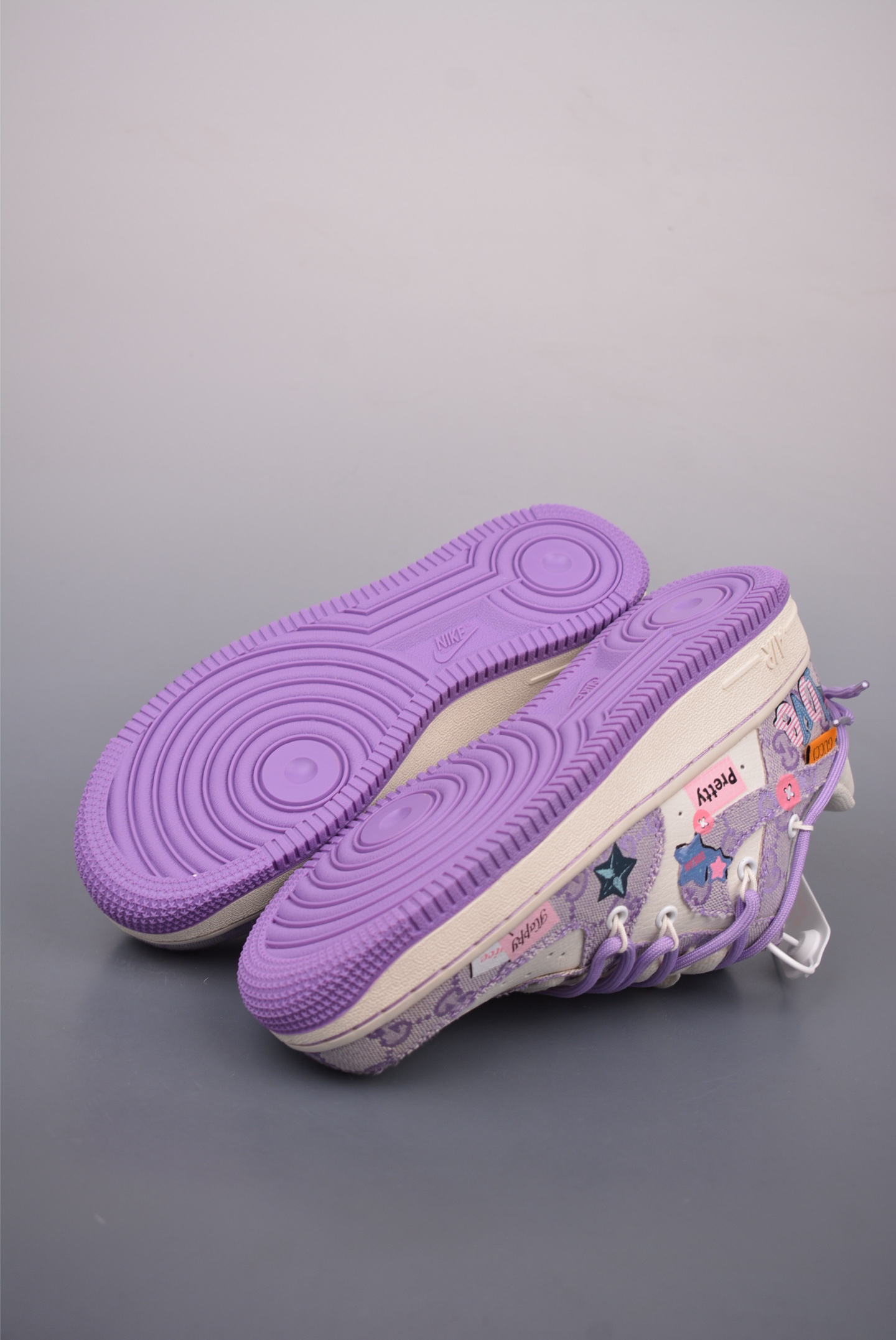 Gucci x Nike Air Force 1 Low Esquisite Gucci purple and pink GG graffiti tie BD7700-220
