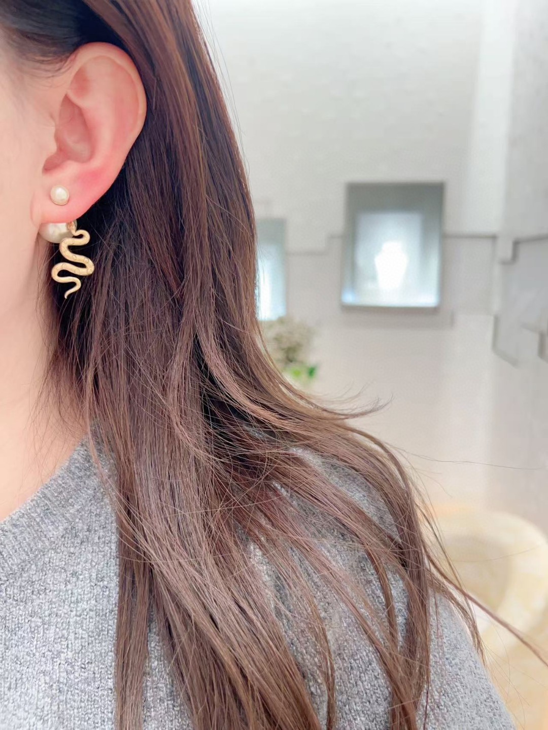 Dior Snake Year Limited Edition Pearl Earrings