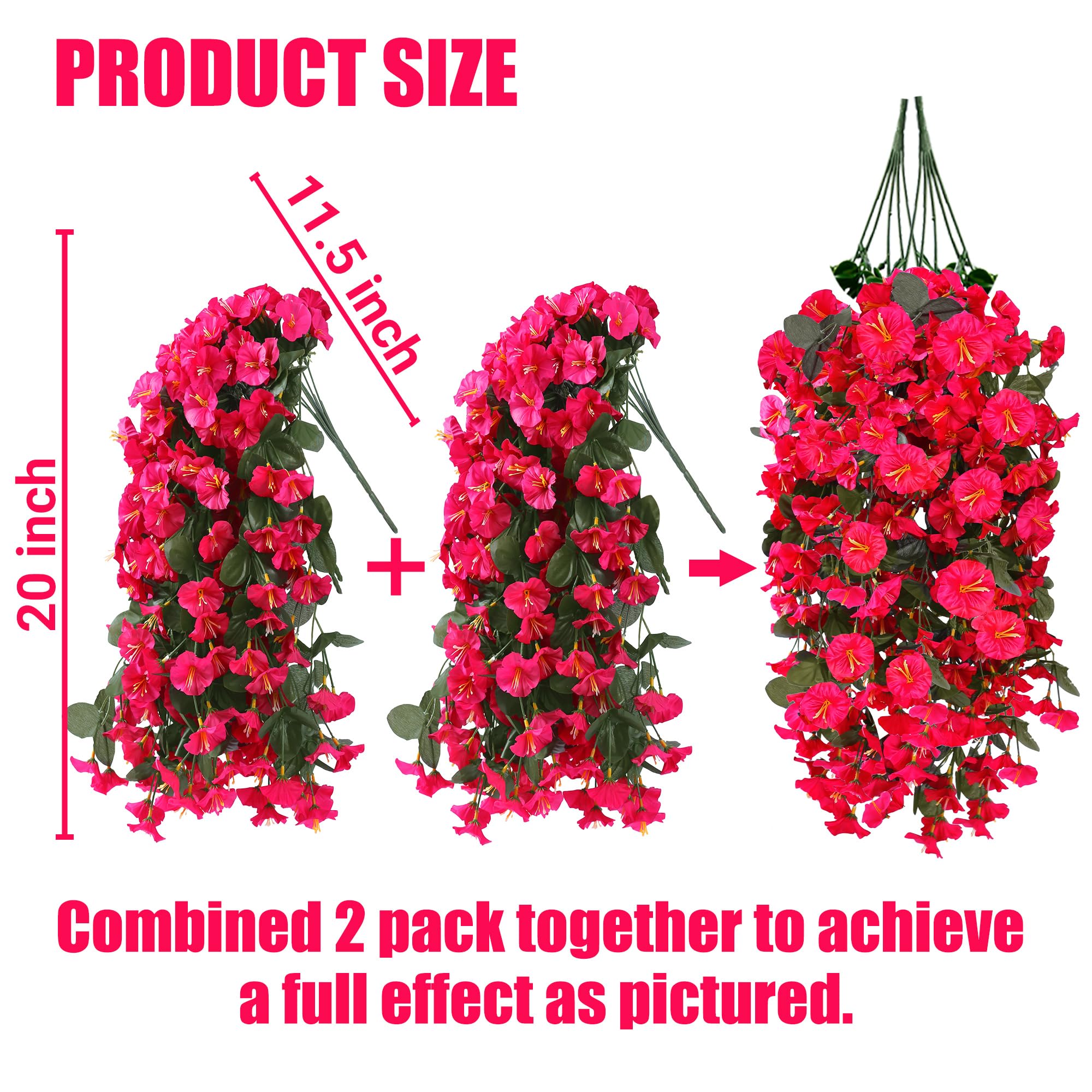 🔥Last Day 49% OFF🔥4PCS Faux Silk UV Resistant Realistic Morning Glory Trailing Vines