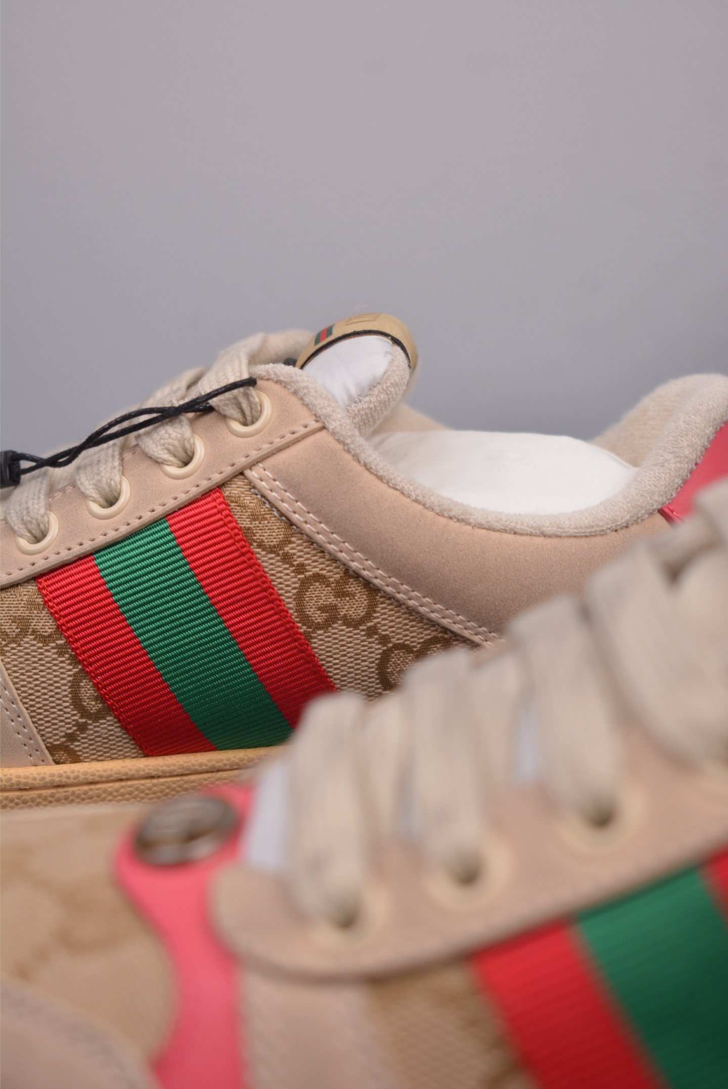 Gucci Screener GG Sneaker Low Off-White Old Green Red Rose Pink