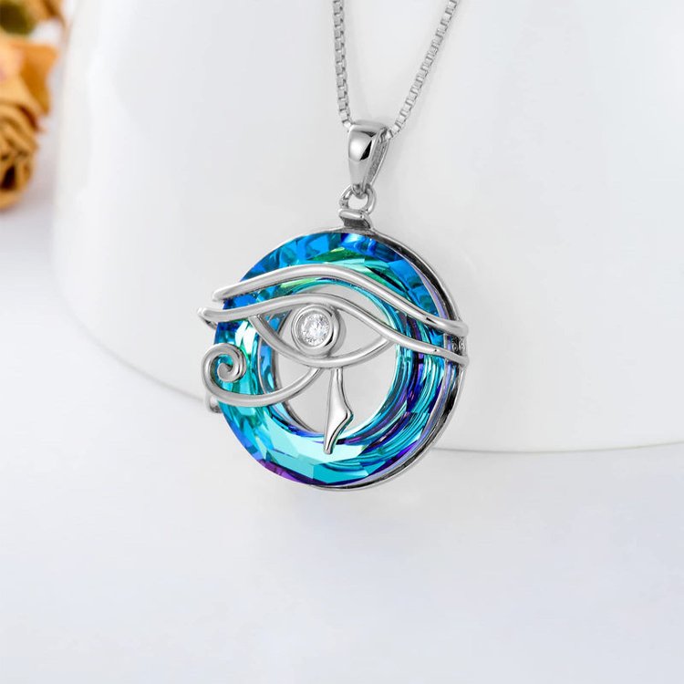 Crystal Horus Evil Eye Necklace