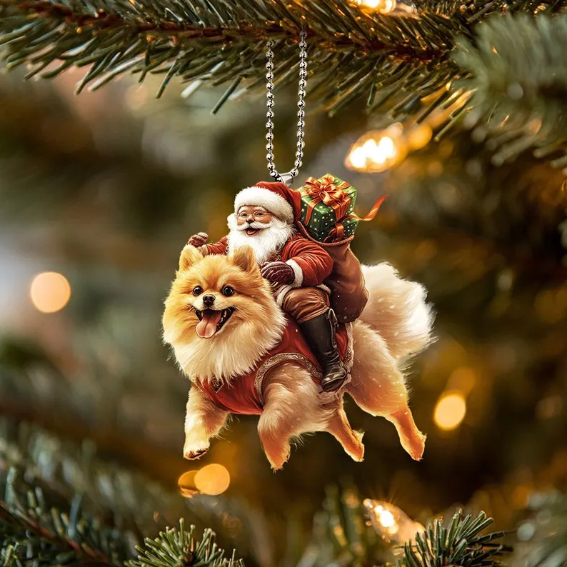Santa and Animal Ornament
