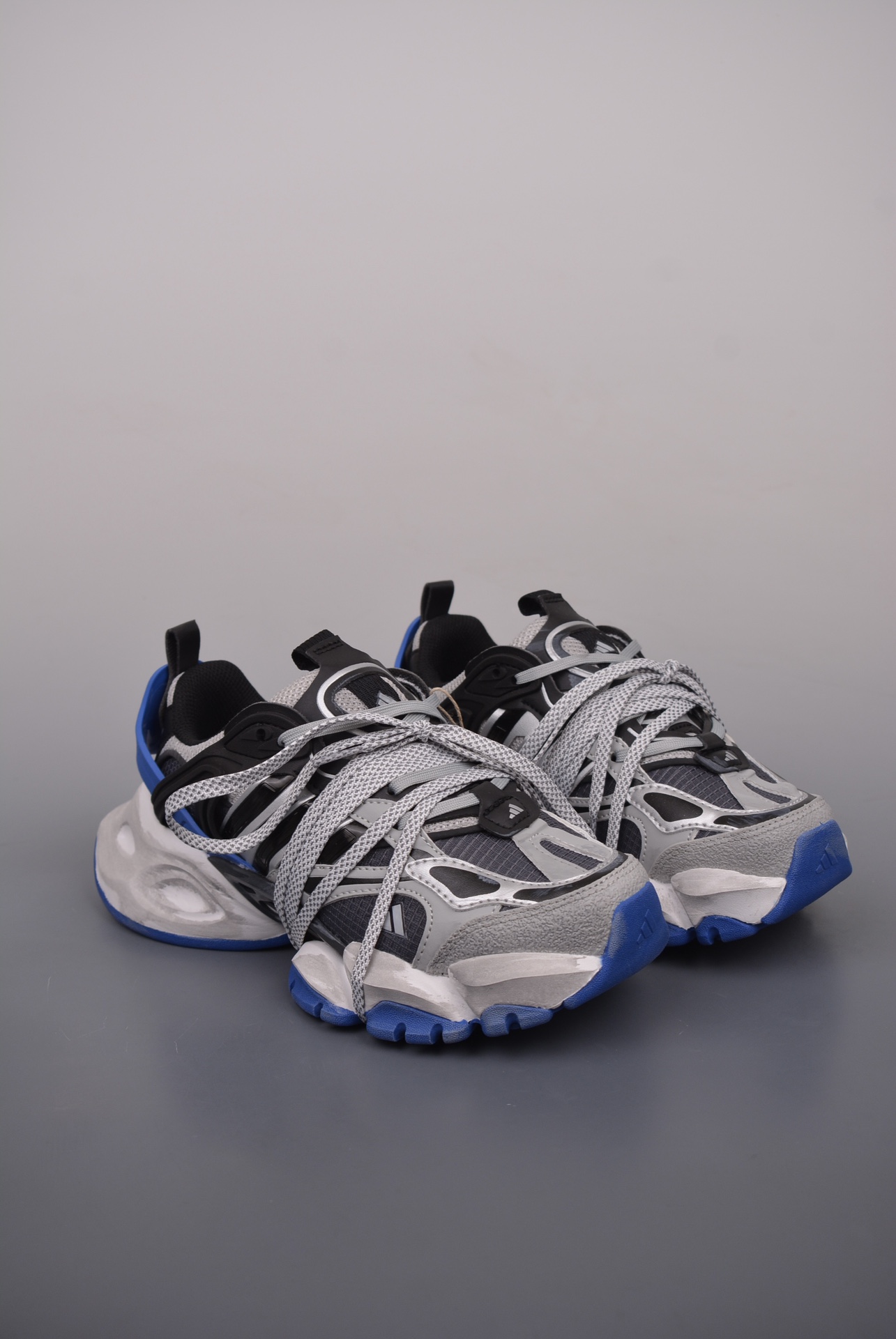 Adidas XLG Runner Deluxe gray, black and blue ropes for old version JS1589
