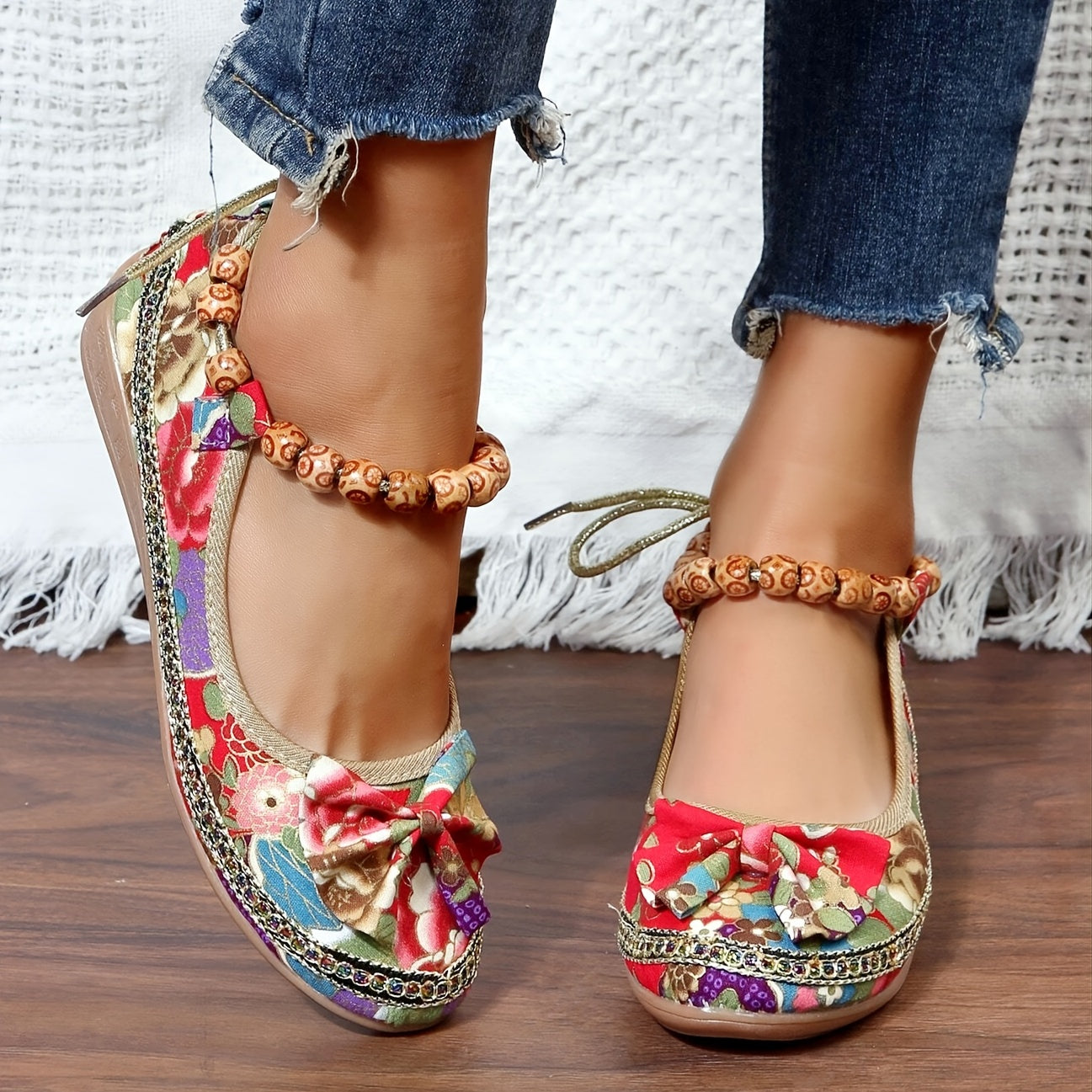 🔥Last Day 49% Off🔥Women's Floral Print Flat Sandals Shoes