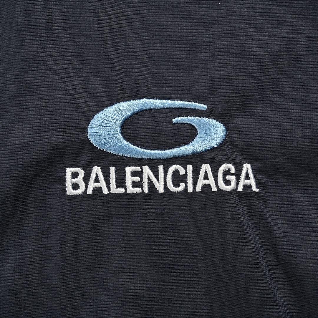 Balenciaga 24Fw blue ring embroidered shirt