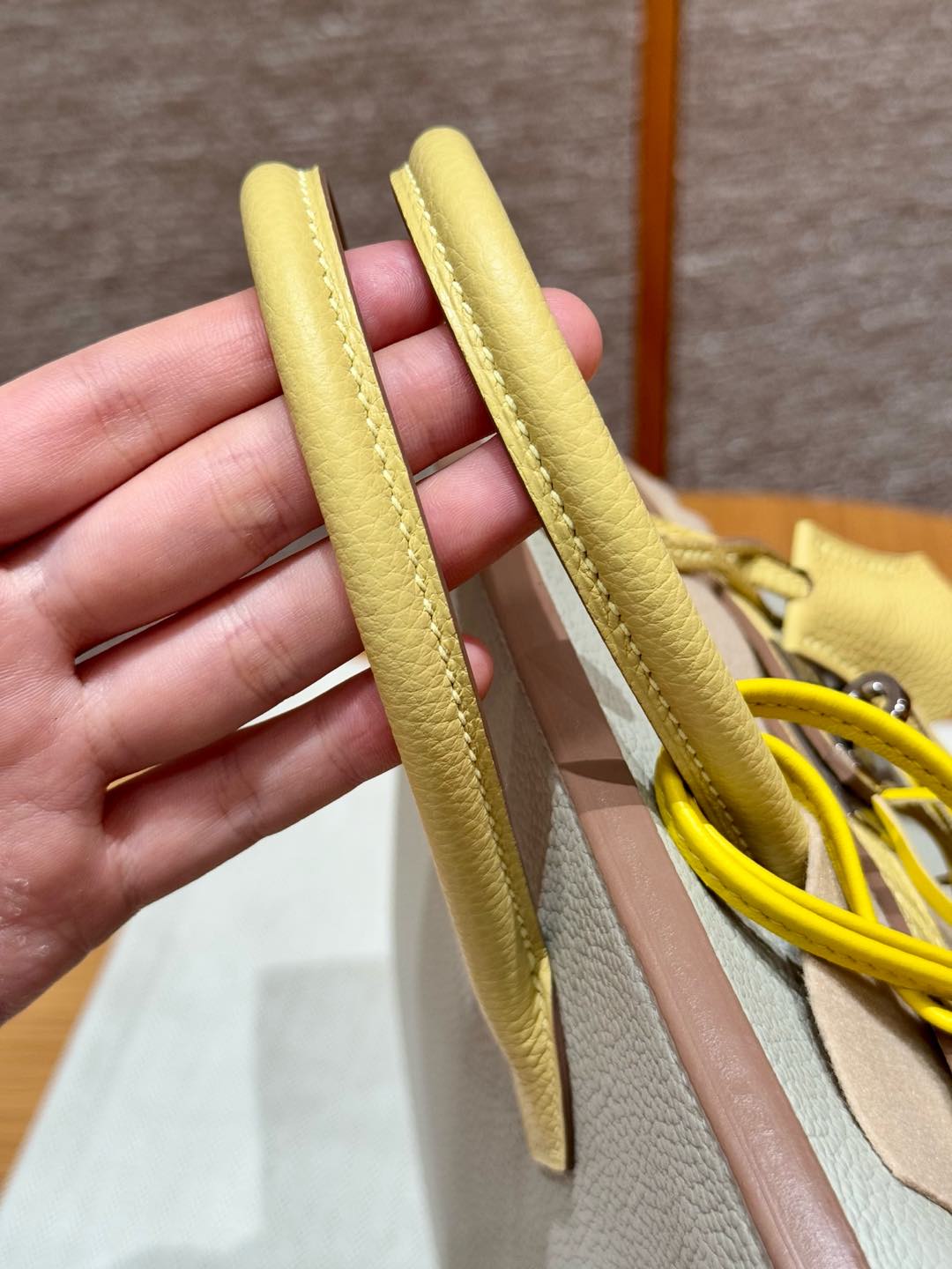 Hermes Birkin 80Gris Perle1ZJaune Poussin Handbag (Handmade to Order)