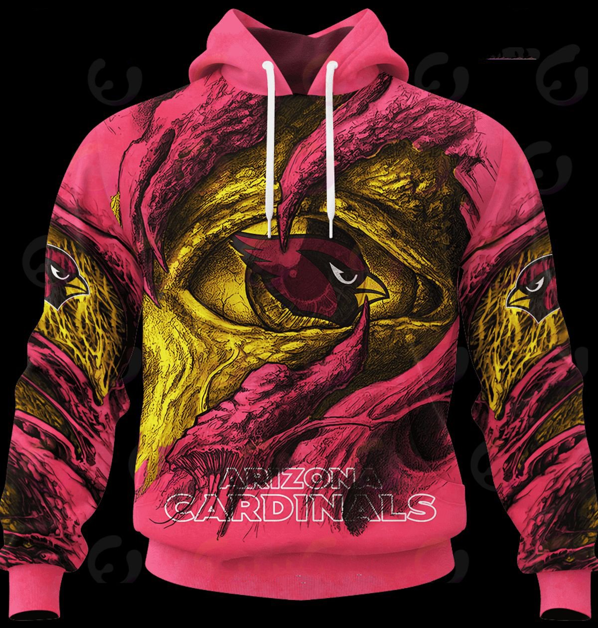 ARIZONA CARDINALS 3D HOODIE COMMANDERS DEMON EYES