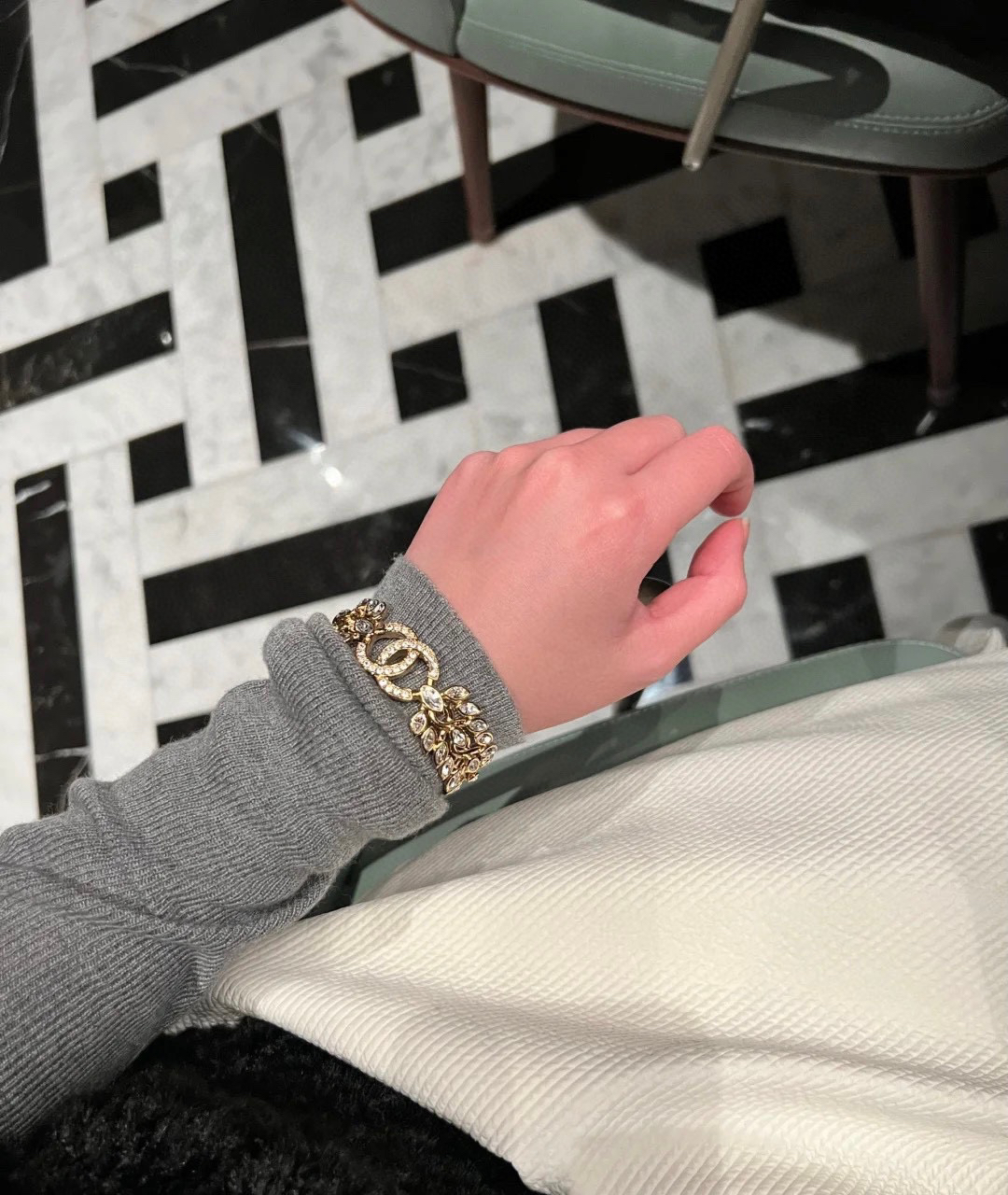 Chanel hollow diamond bracelet