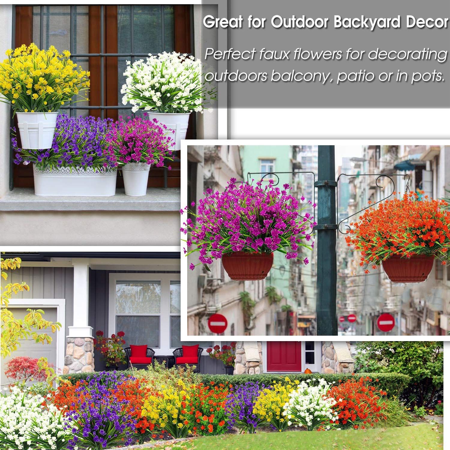 (🔥Last Day Promotion-SAVE 50% OFF)Outdoor Artificial Flowers-BUY 2 GET FREE SHIPPING