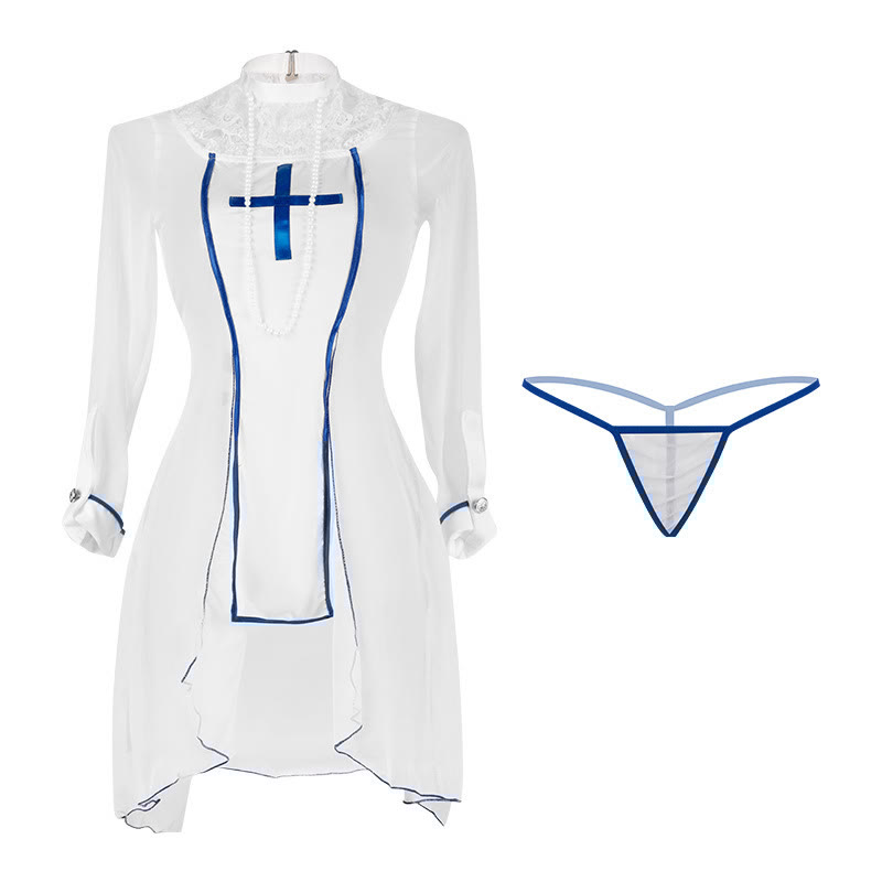 Nun Cross See-through Lingerie Dress