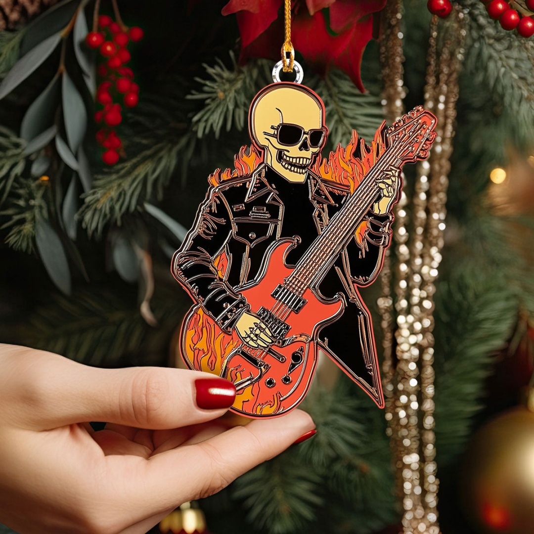 🤟🏼Rockin' Santa Christmas Ornaments
