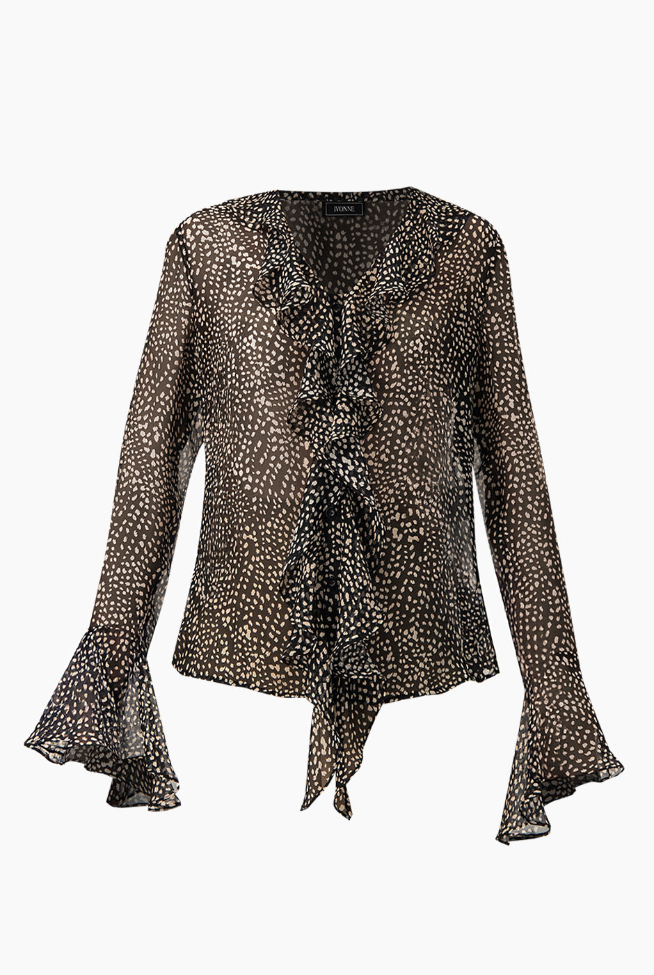 Blusa estampada con volantes