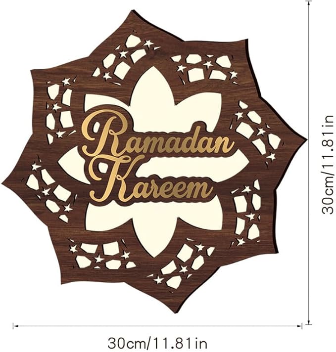 💐💐Dimensional Wooden Ramadan Glow Night Light Decoration Set