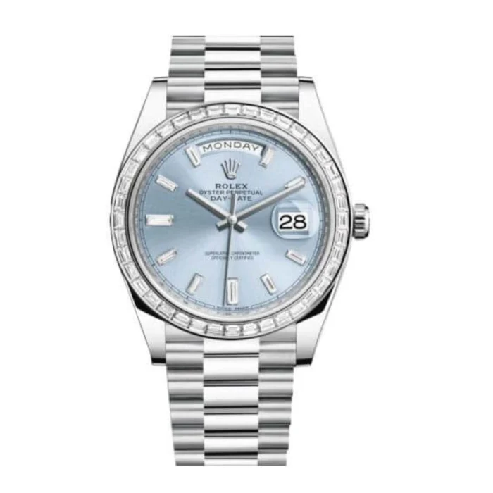 Rolex Day-Date 228396TBR “Ice Blue Baguette” Pro Clone 1:1