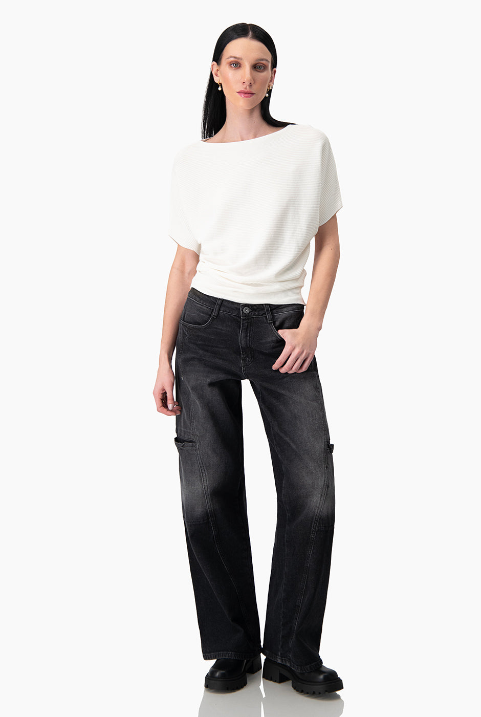 Blusa básica manga corta Natural