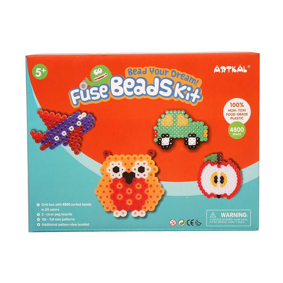 24 Colors S-5mm Midi Artkal Beads with Pegboards and Patterns