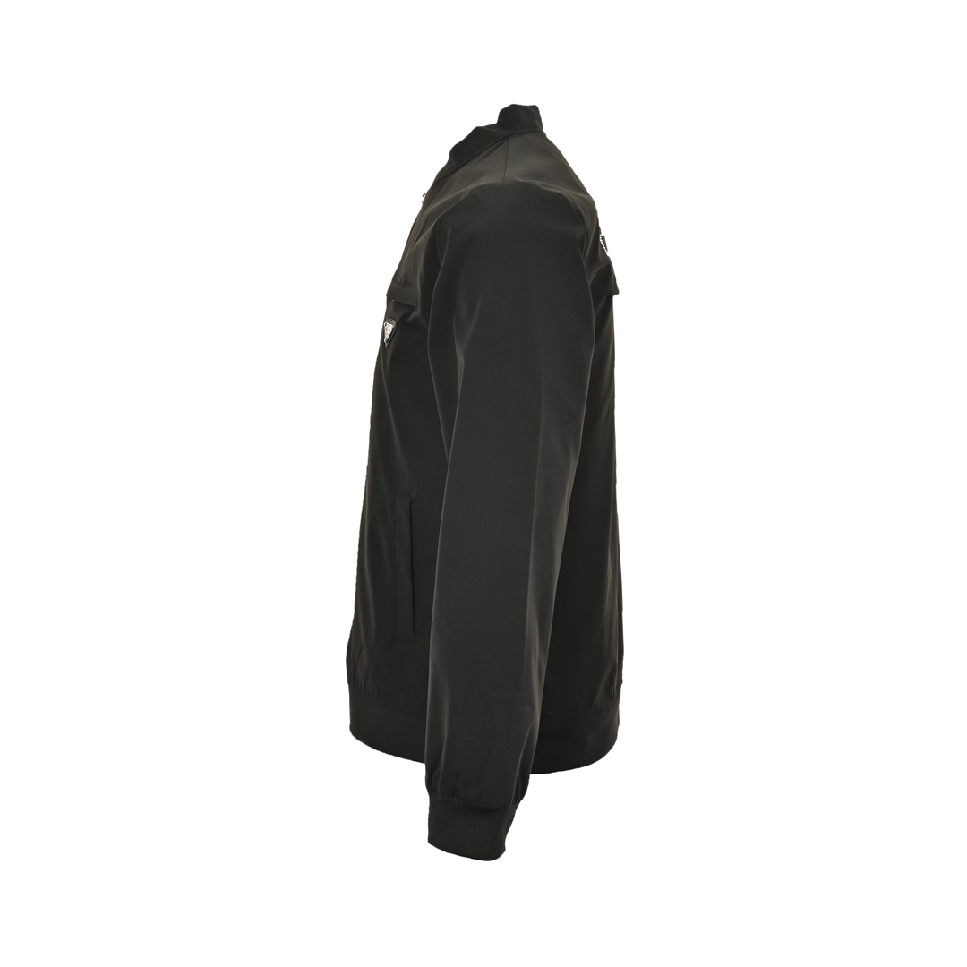 Prada 24Fw triangle logo back rhinestone lettering jacket