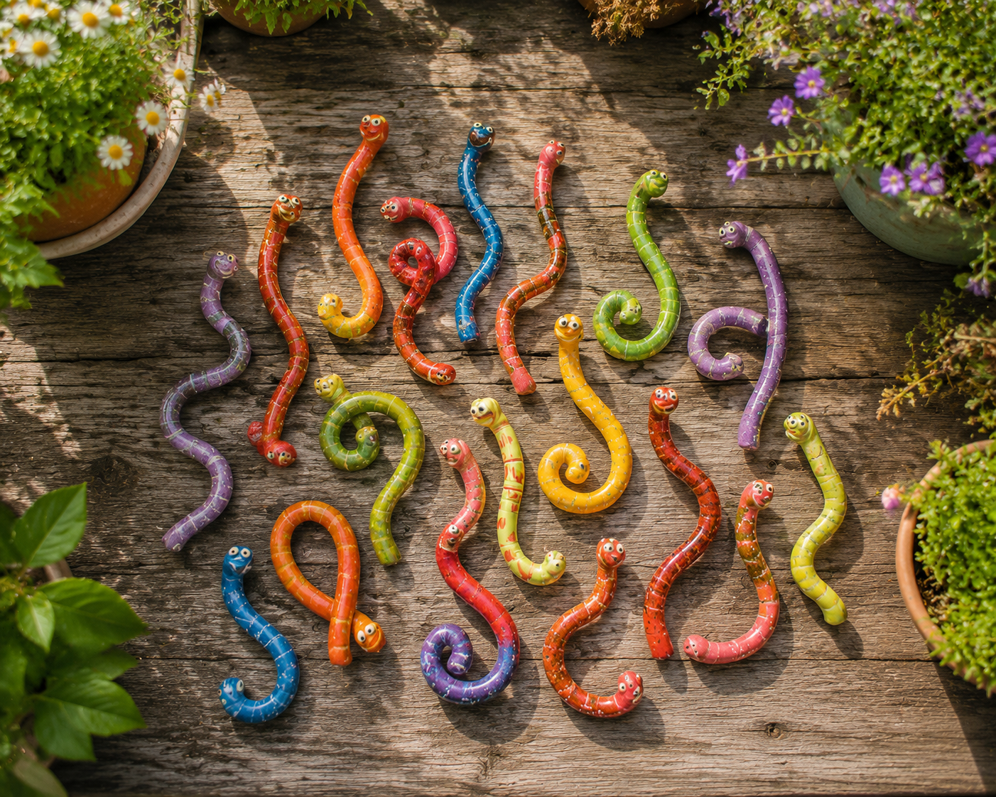 Fun & Colorful Garden Earthworms—Adding Charm and Vitality to Your Garden