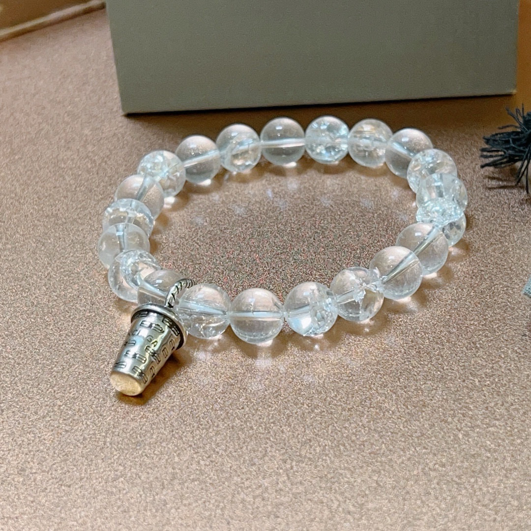 Balenciaga White Crystal Bead Bracelet