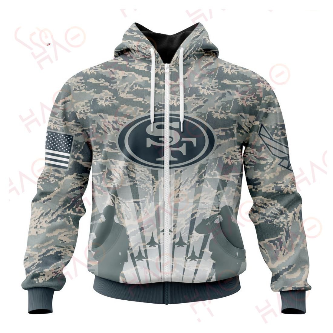 SAN FRANCISCO 49ERS 3D HOODIE US AIR FORCE