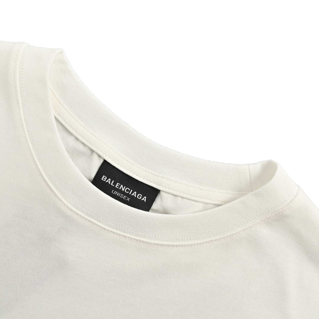 Balenciaga catwalk disaster flame letter short sleeve