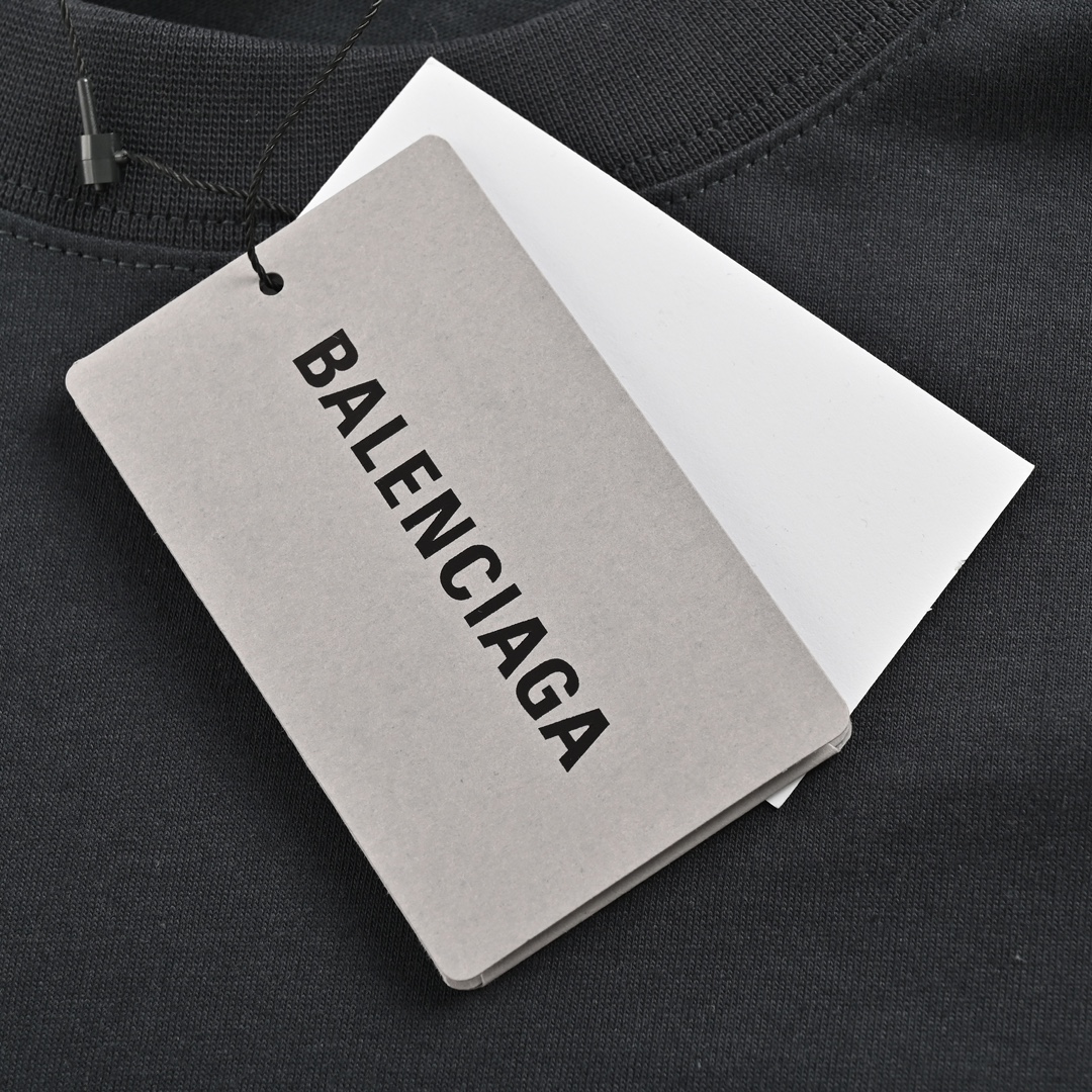 Balenciaga 24ss holiday style back letter print short sleeves