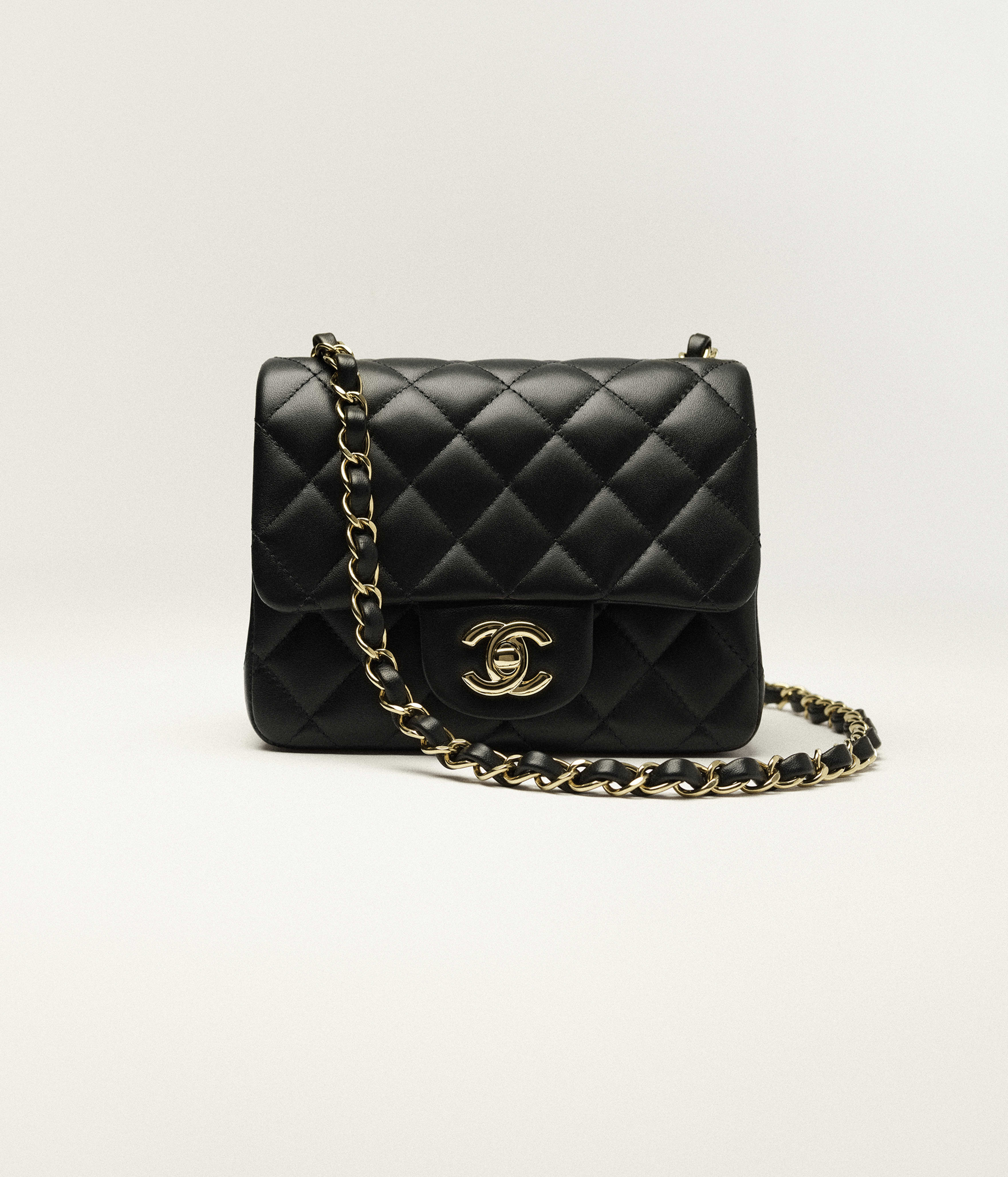 Chanel Mini Classic Bag Lambskin & Gold-Tone Metal Black A35200-Y04059-94305